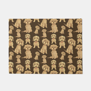 Dog Pattern Brown labradoodle goldendoodle Doormat