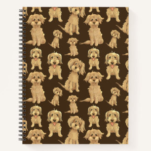 Dog Pattern Brown labradoodle goldendoodle Notebook