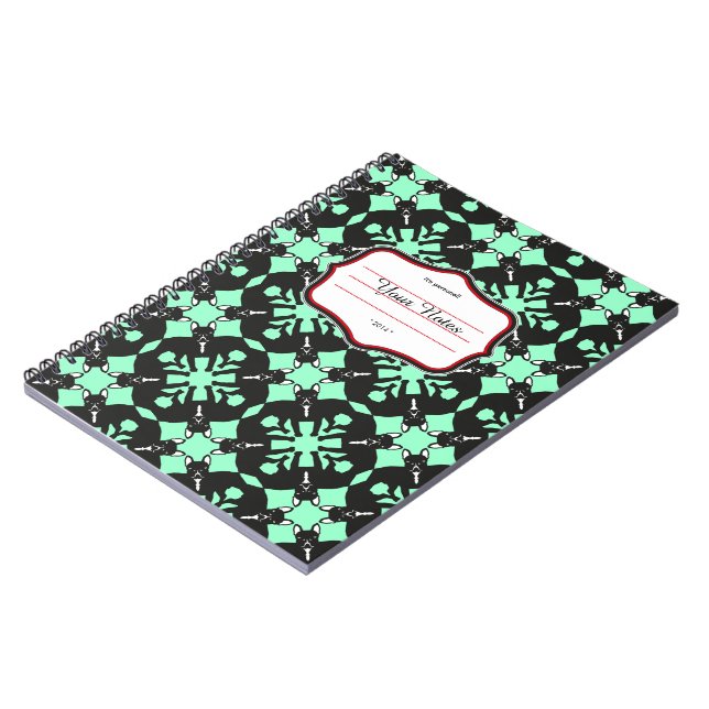 Dog Pattern French Bulldog Notebook (Left Side)