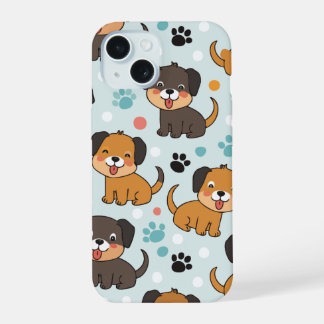 Dog pattern iPhone 15 case