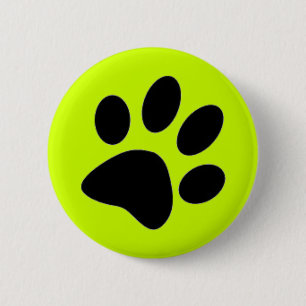 dog paw 2 inch round button