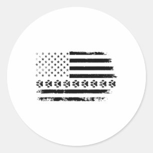 Dog Paw American Flag Dog Lover 4th Of July Dog Pa Classic Round Sticker