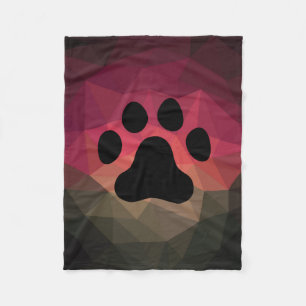 Dog paw, animal footprint, cat foot fleece blanket