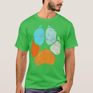 Dog Paw Big Print - Pets Animals Lover Retro Vinta T-Shirt