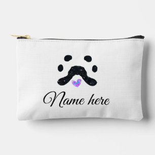Dog paw black pet add name text animal paw photo accessory pouch