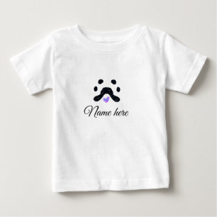 Dog paw black pet add name text animal paw photo baby T-Shirt