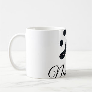 Dog paw black pet add name text animal paw photo coffee mug