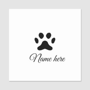 Dog paw black pet add name text animal paw photo tag