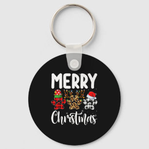 Dog Paw Christmas Elf Reindeer Santa Puppy Dog Lov Keychain