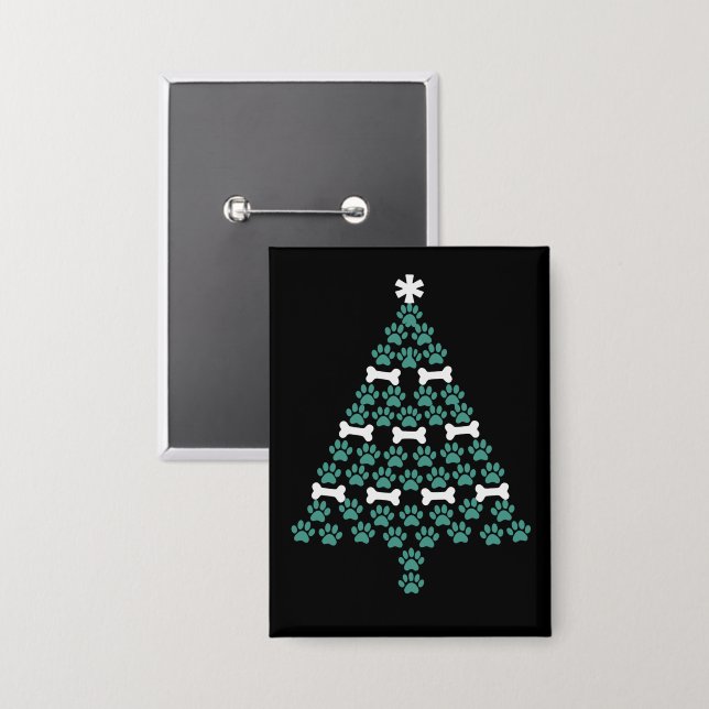 Dog Paw Christmas Tree Cute Xmas Gift Puppy Lover (Front/Back)