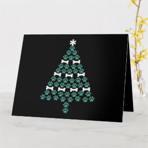 Dog Paw Christmas Tree Cute Xmas Gift Puppy Lover Card