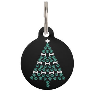 Dog Paw Christmas Tree Cute Xmas Gift Puppy Lover Pet Tag