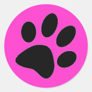 dog paw classic round sticker