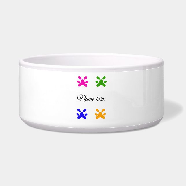 Dog paw colourful pet add name text animal paw (Front)