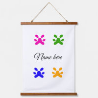 Dog paw colourful pet add name text animal paw