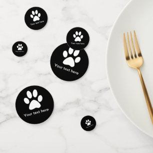 Dog Paw Custom Text Confetti