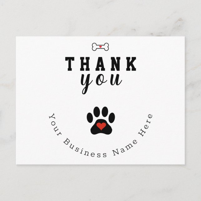 Dog Paw Custom Thank you card (Front)