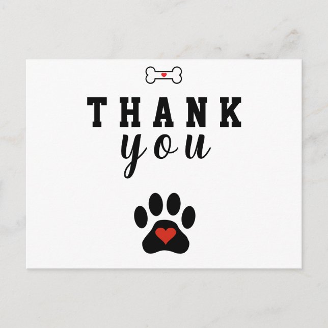 Dog Paw Custom Thank you card (Front)