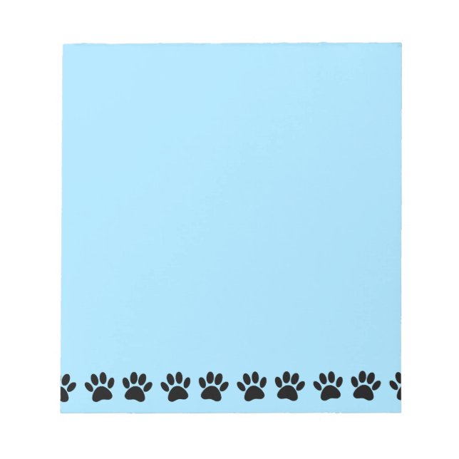 Dog Paw Distressed Pattern Blue Notepad (Front)