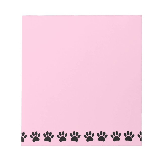 Dog Paw Distressed Pattern Pink Notepad (Front)