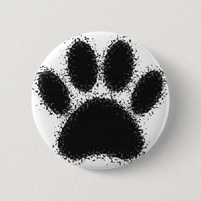 Dog Paw Drawing 2 Inch Round Button (Front)