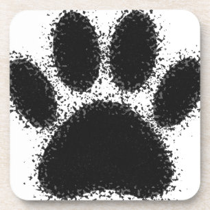 Dog Paw Drawing Coaster