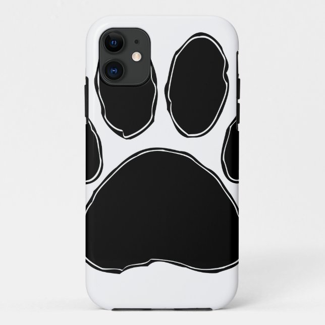 Dog Paw Drawing In Black Case-Mate iPhone Case (Back)
