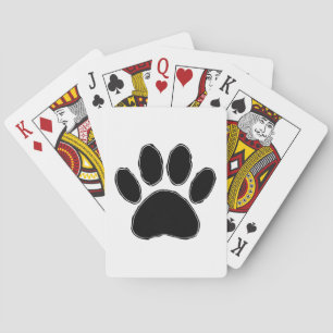 Dog Paw Drawing In Black Playing Cards