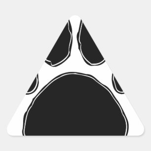 Dog Paw Drawing In Black Triangle Sticker