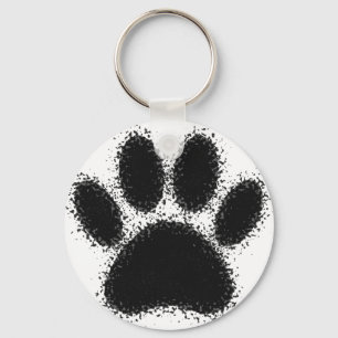 Dog Paw Drawing Keychain
