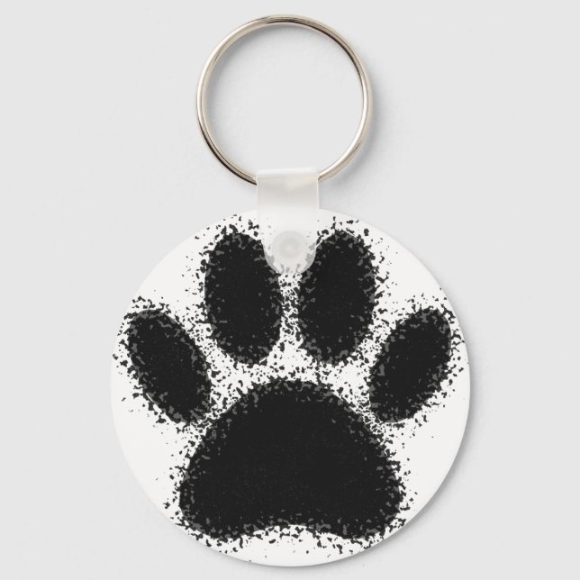Dog Paw Drawing Keychain (Front)