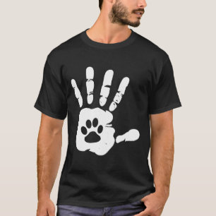 Dog Paw Hand Animal Love I Dog Pet Design Fitted S T-Shirt