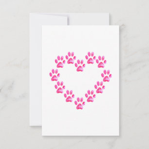 Dog paw heart CONGRATS ON YOUR NEW PUPPY! Thank You Card