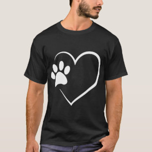 Dog Paw Heart - Dog Lover Gift for Dog Moms T-Shirt
