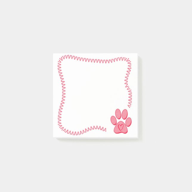 Dog Paw Heart Post-It Notes (Front)