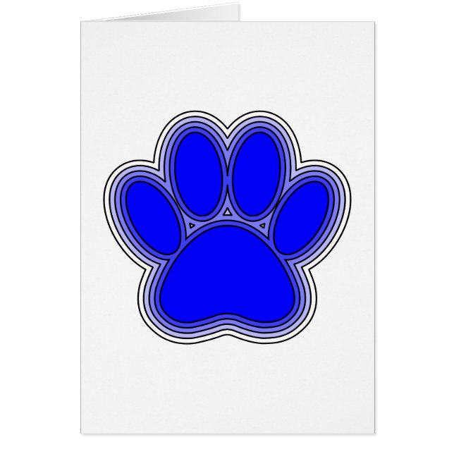 Dog Paw In Blue With Outlines (Front)