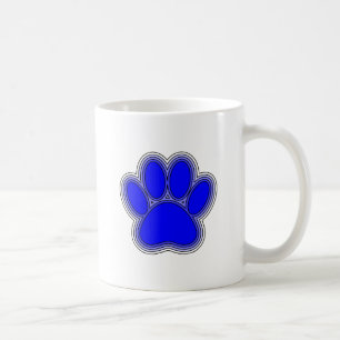 Dog Paw In Blue With Outlines Coffee Mug