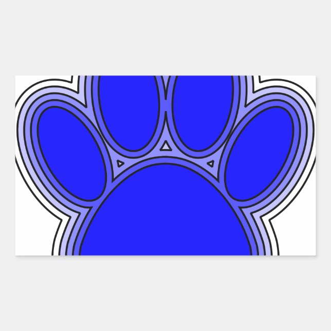 Dog Paw In Blue With Outlines Sticker (Front)