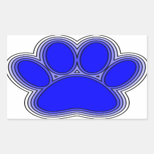 Dog Paw In Blue With Outlines Sticker