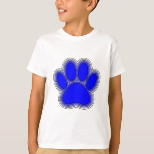 Dog Paw In Blue With Outlines T-Shirt