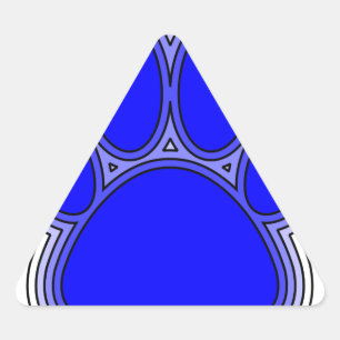 Dog Paw In Blue With Outlines Triangle Sticker