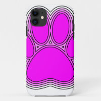 Dog Paw In Pink With Outlines