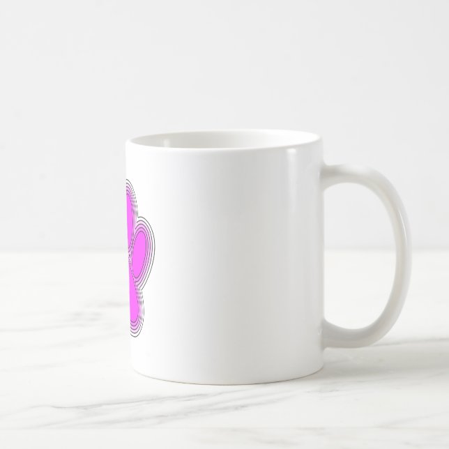 Dog Paw In Pink With Outlines Coffee Mug (Right)