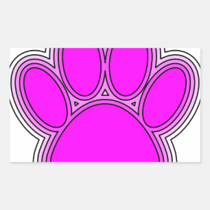 Dog Paw In Pink With Outlines Sticker