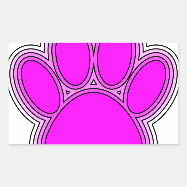 Dog Paw In Pink With Outlines Sticker (Front)