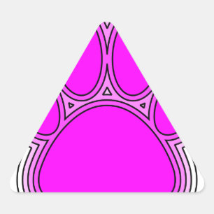 Dog Paw In Pink With Outlines Triangle Sticker
