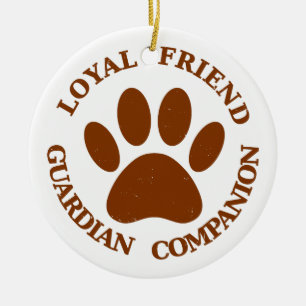 Dog Paw Loyal Friend Ceramic Ornament