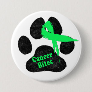 Dog Paw Lymphoma Awareness Ribbon Design 3 Inch Round Button