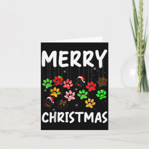 Dog Paw Merry Christmas Pajamas Puppy Dog Lover Xm Card
