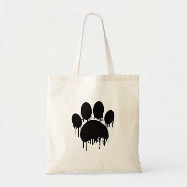 Dog Paw Paint Drip Custom Tote Bag (Front)